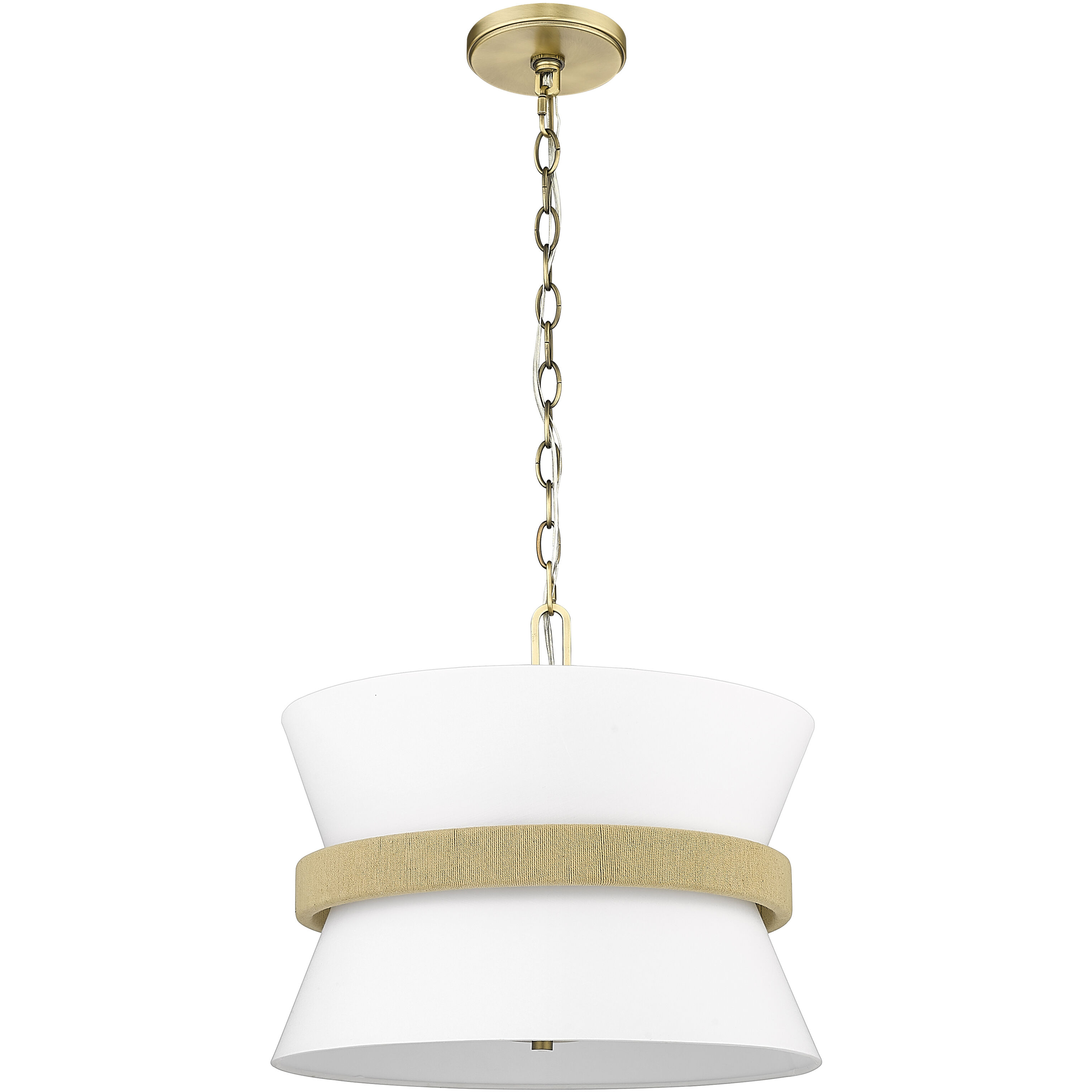 Kimbry 3 Light 16.1 inch Vintage Brass Pendant Ceiling Light